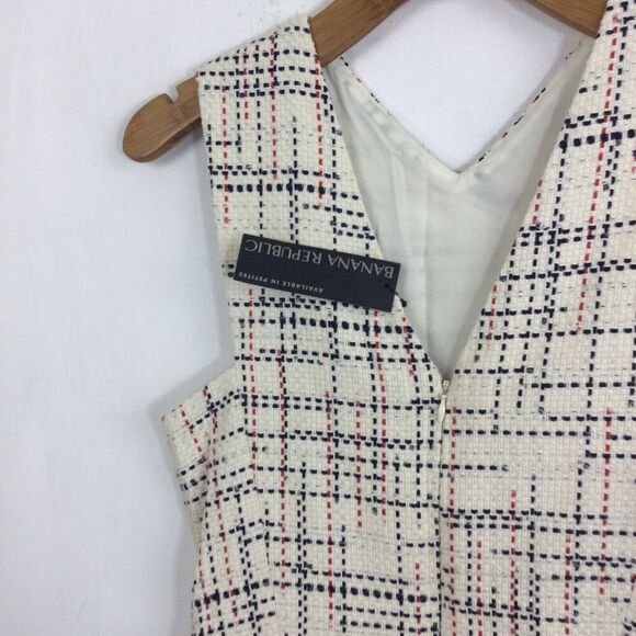 Banana Republic Cream Ivory Italian Tweed Cross Front Dress Crea Red Size 10 NWT - Picture 7 of 12
